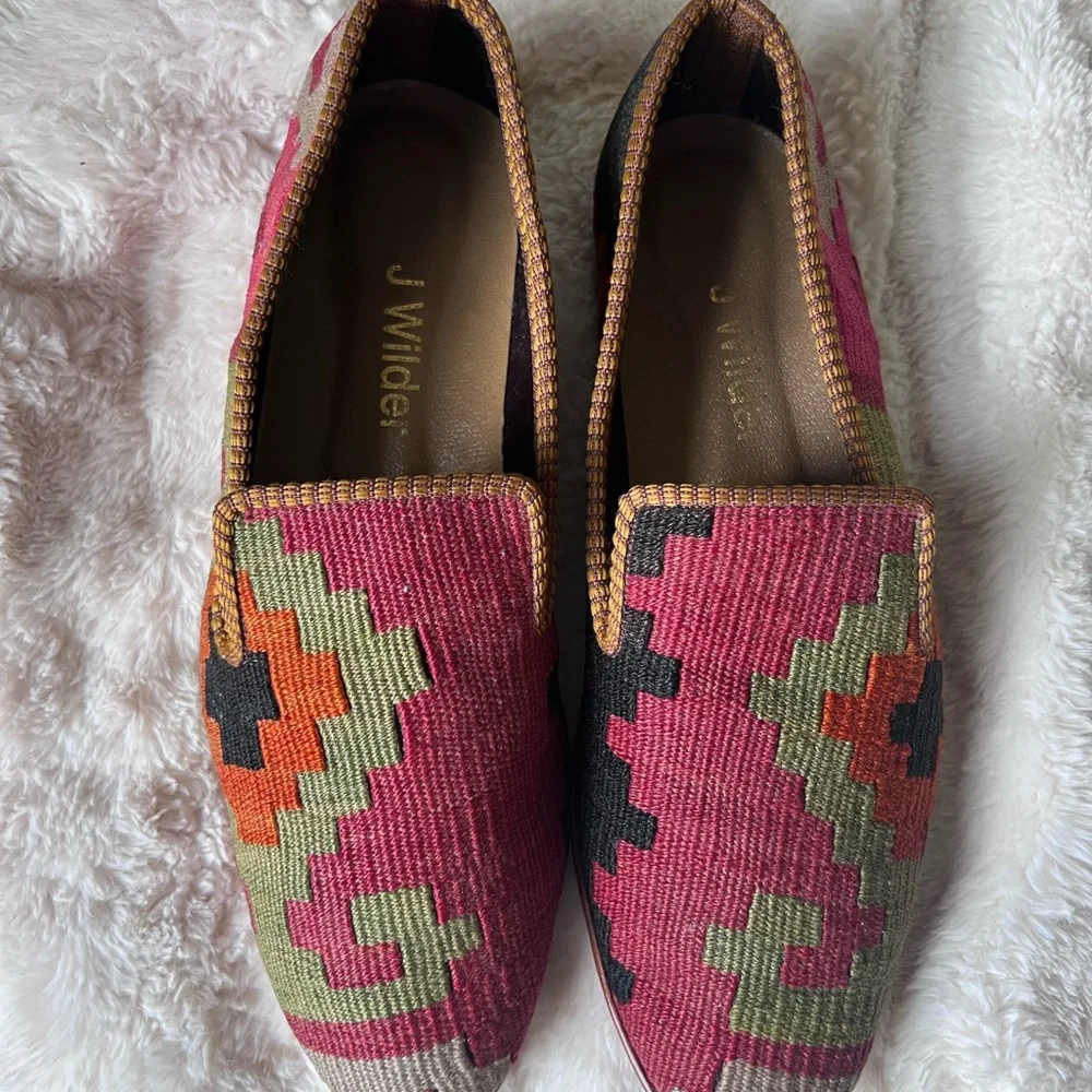 Men’s Size 44, Jewel tone Turkish Kilim Loafers - Picture 2 of 7